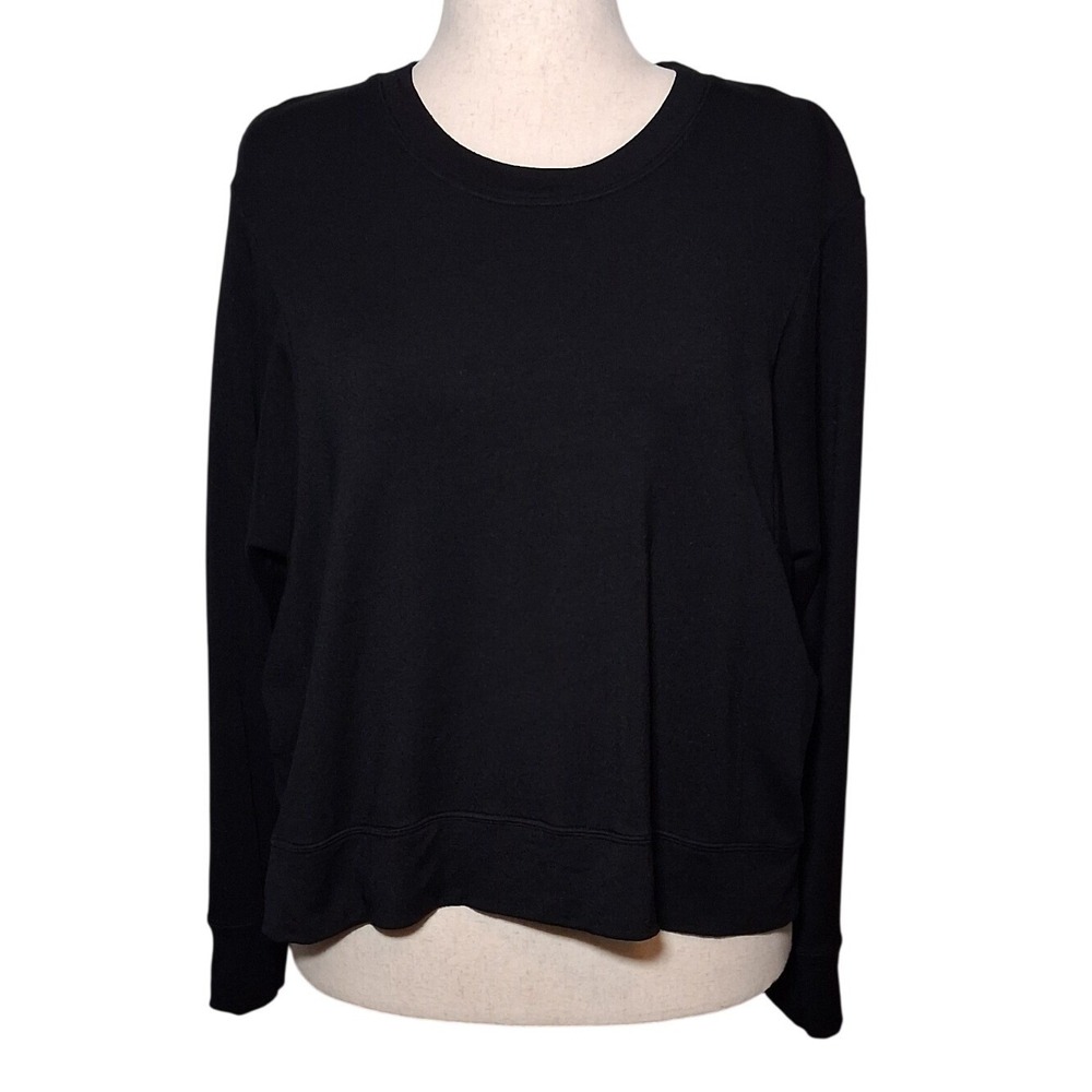 Feel The Piece‎ Terre Jacobs Black Modal Blend Long Sleeve High Low Top M/L
